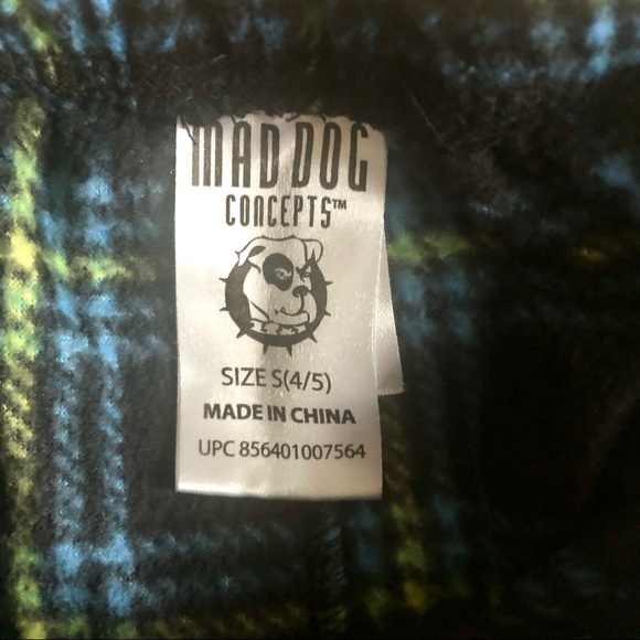 2 FOR $10!! EUC Mad Dog Concepts kids pajama pants, size 4/5, green plaid - Picture 3 of 5